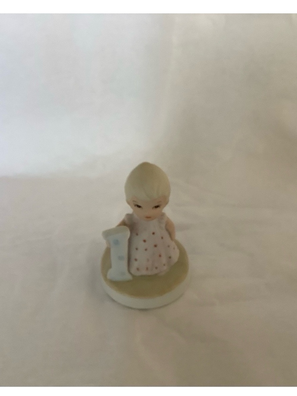 Lefton Christopher Collection - Cream and Pink First Birthday Baby Figurine